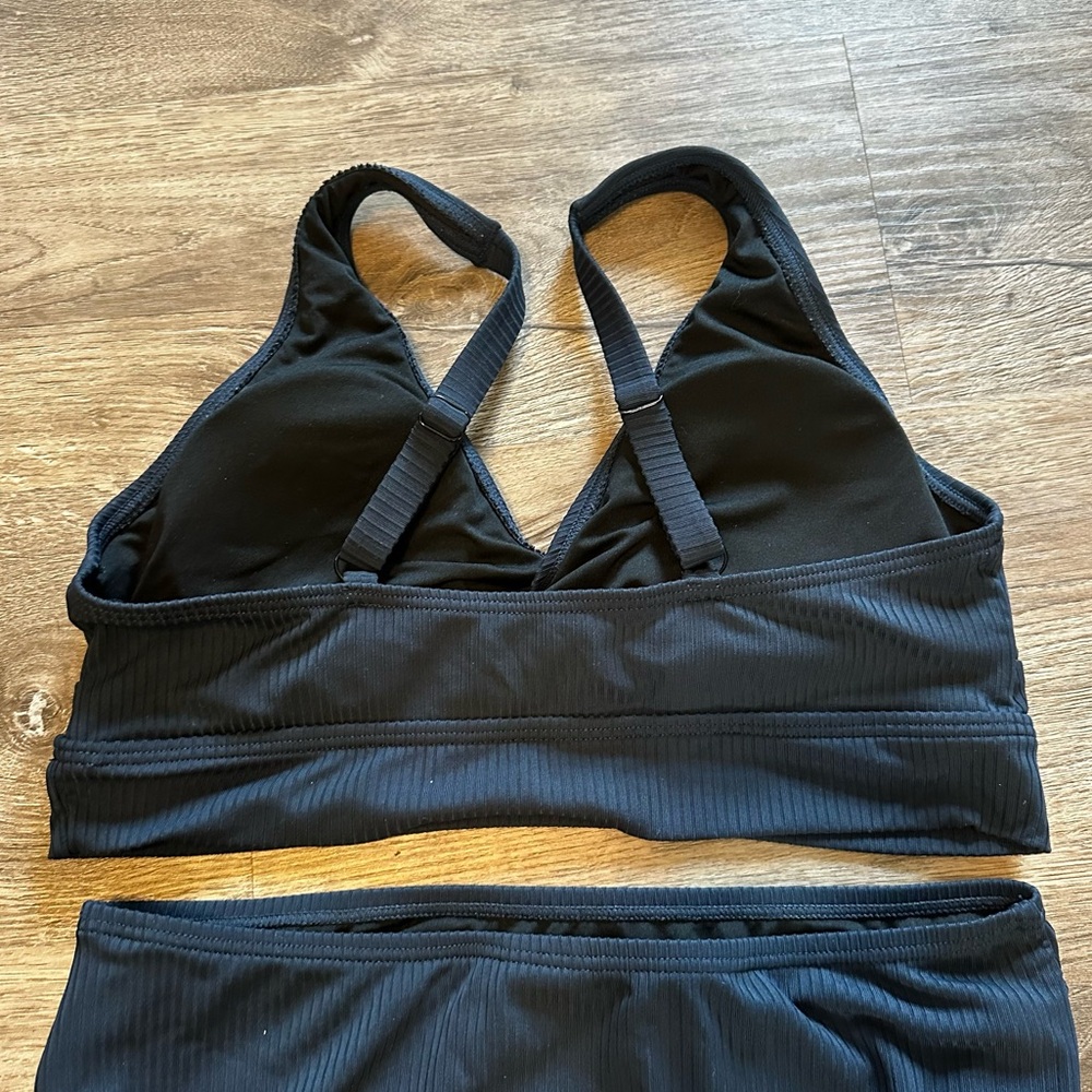 CHARMO Dark Navy Ribbed Maternity Bikini Set - Picture 6 of 11